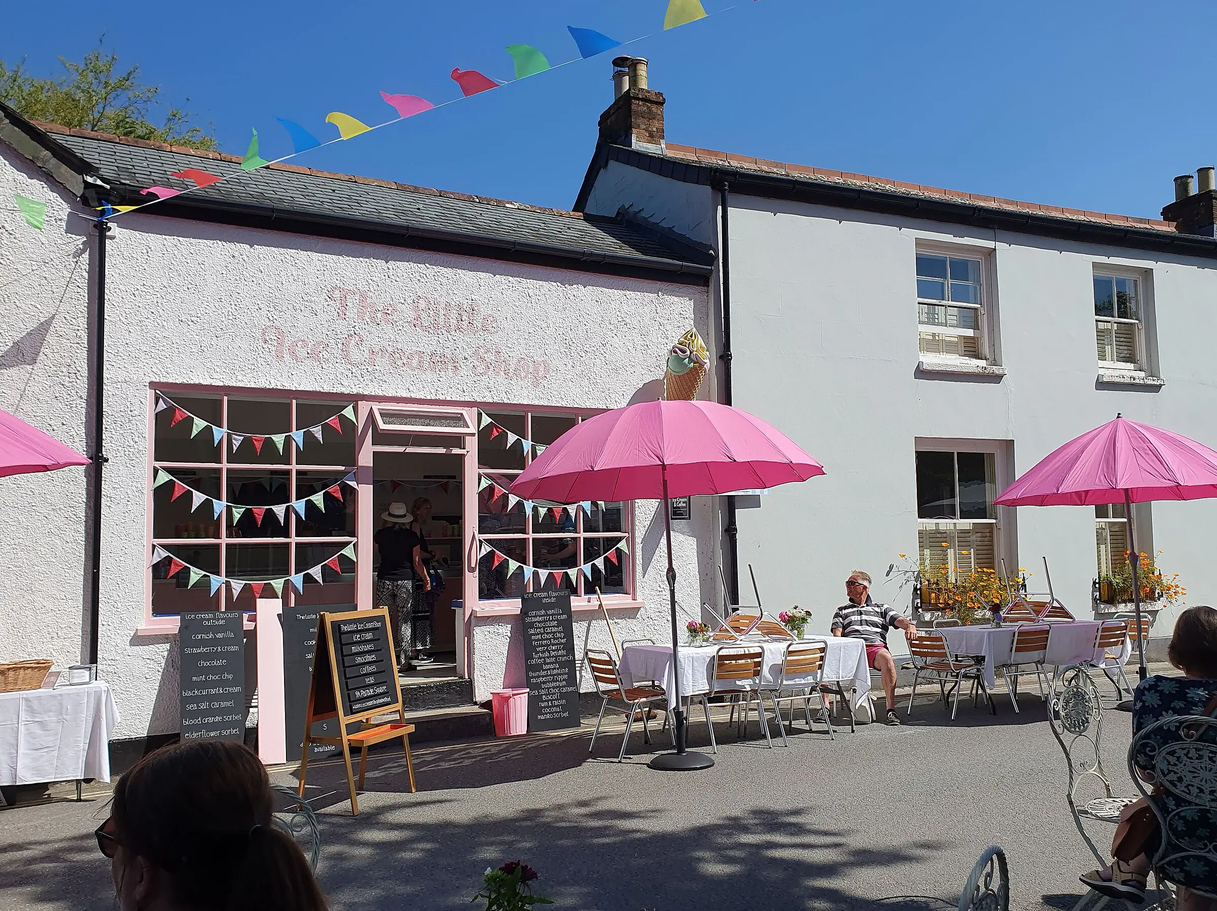 An ice cream shop in Lostwithiel, Cornwall — the kind of place that makes its own from local dairy.