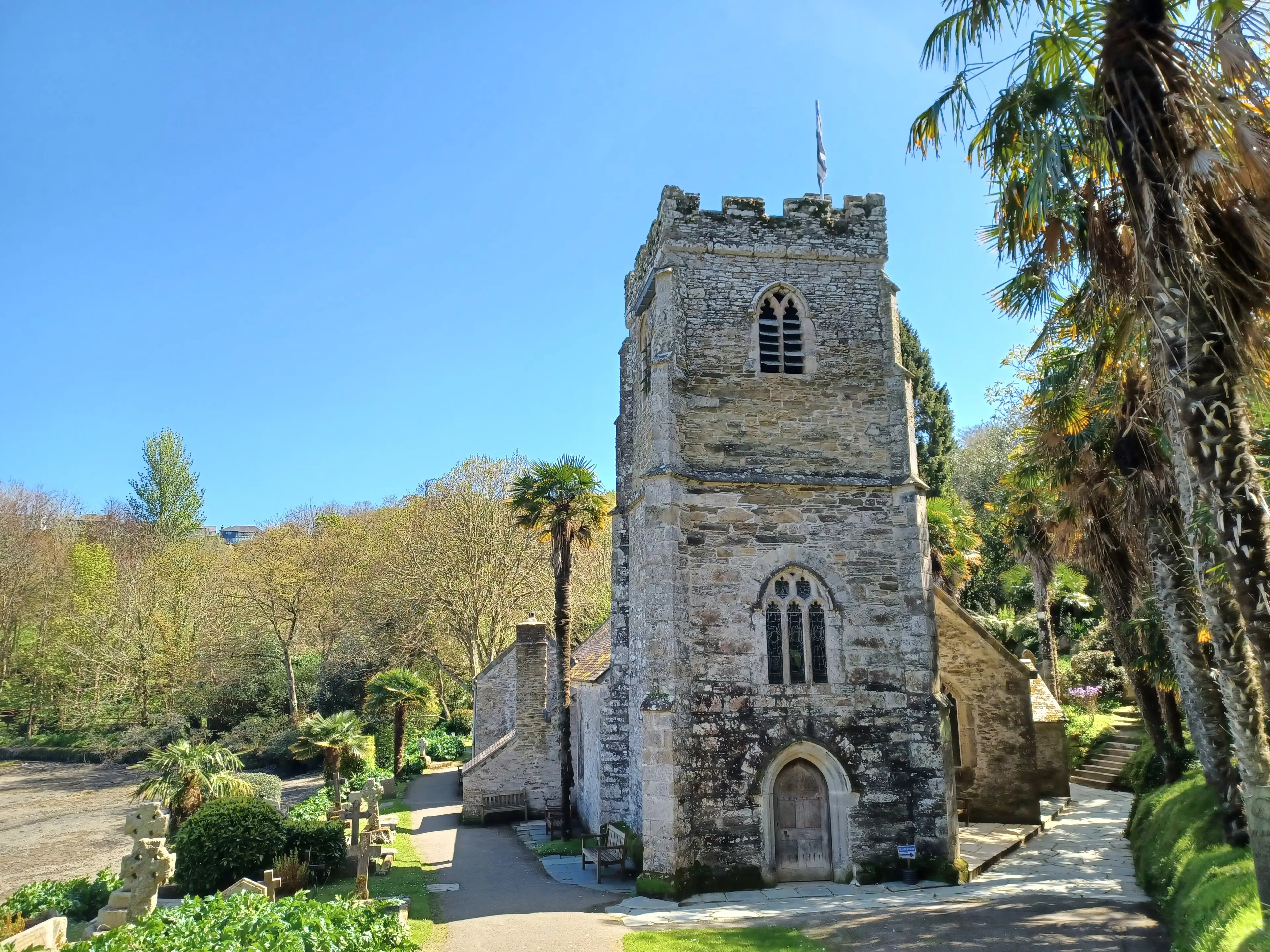 St Just in Roseland — the medieval church and subtropical gardens beside Carrick Roads, one of Cornwall's hidden treasures.